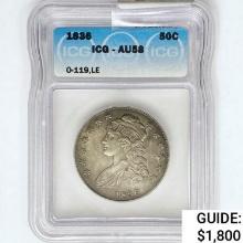 1836 Capped Bust Half Dollar ICG AU58 O-119,LE