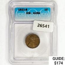 1921-S Wheat Cent ICG AU58