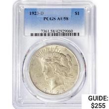 1923-D Silver Peace Dollar PCGS AU58