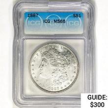 1887 Morgan Silver Dollar ICG MS65