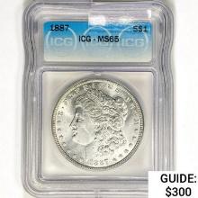 1887 Morgan Silver Dollar ICG MS65