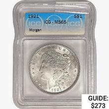 1921 Morgan Silver Dollar ICG MS65