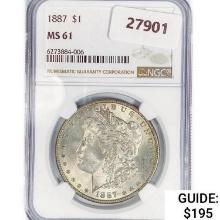 1887 Morgan Silver Dollar NGC MS61