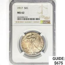 1917 Walking Liberty Half Dollar NGC MS62