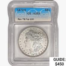 1879-S Morgan Silver Dollar ICG AU53 Top 100