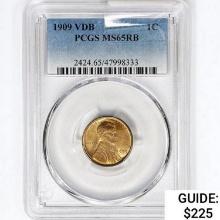 1909 VDB Wheat Cent PCGS MS65 RB