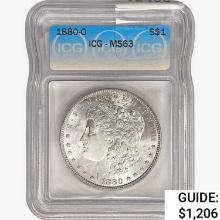 1880-O Morgan Silver Dollar ICG MS63