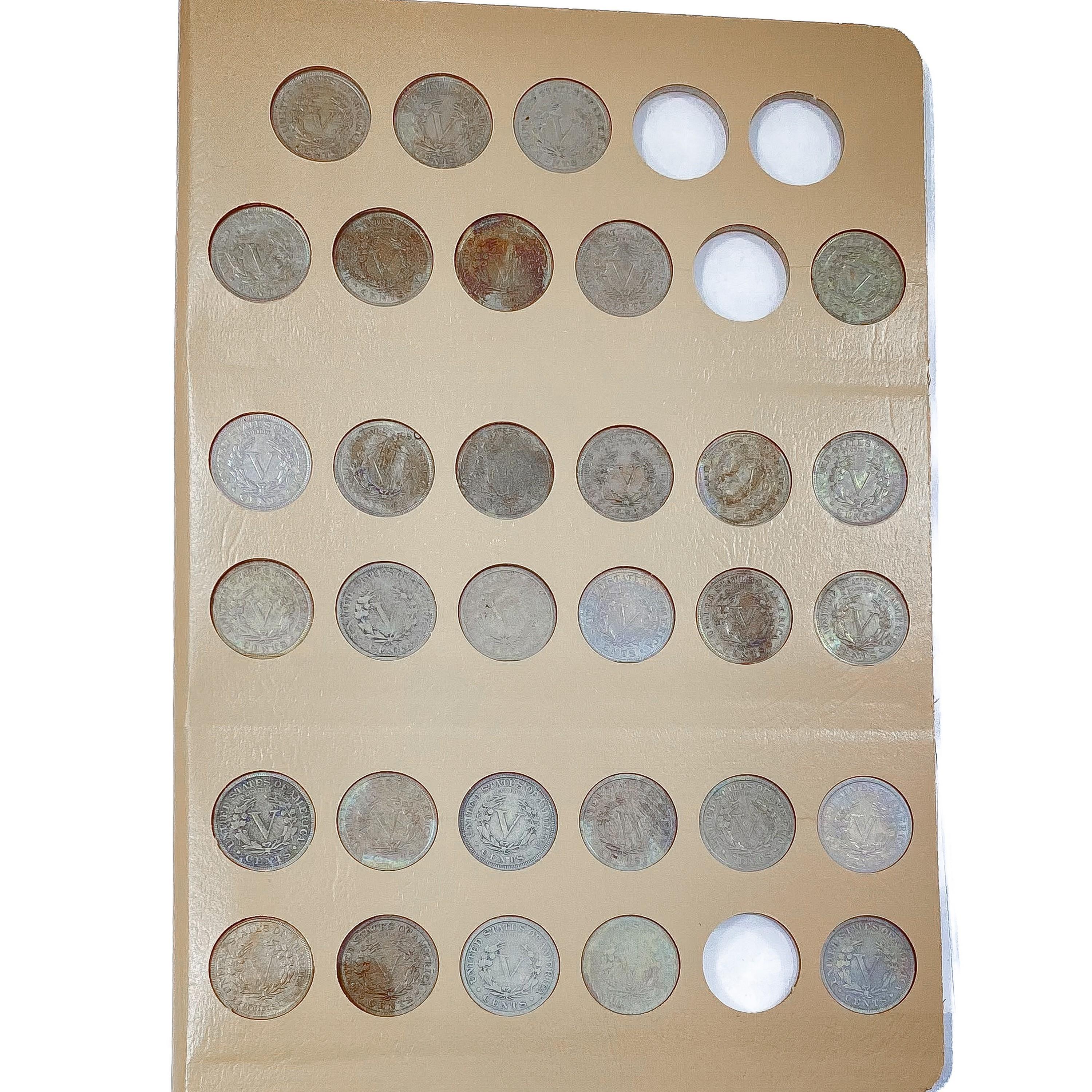 1883-1912 V Nickel Collection W/1885 and 1912-S [3