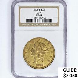 1895-S $20 Gold Double Eagle NGC XF45 GSA