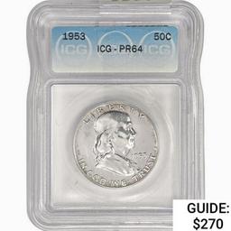 1953 Franklin Half Dollar ICG PR64