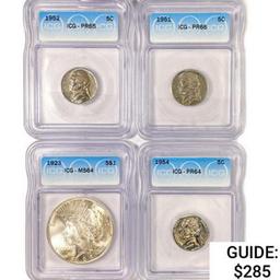 [4] US Silver Coinage ICG MS,PR 1923-1954