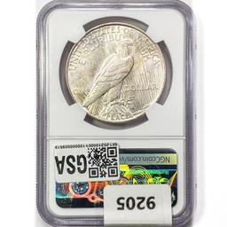 1923-D Silver Peace Dollar NGC AU58