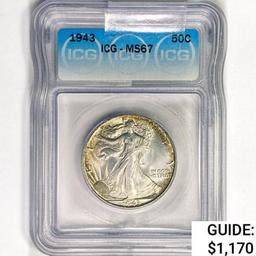 1943 Walking Liberty Half Dollar ICG MS67