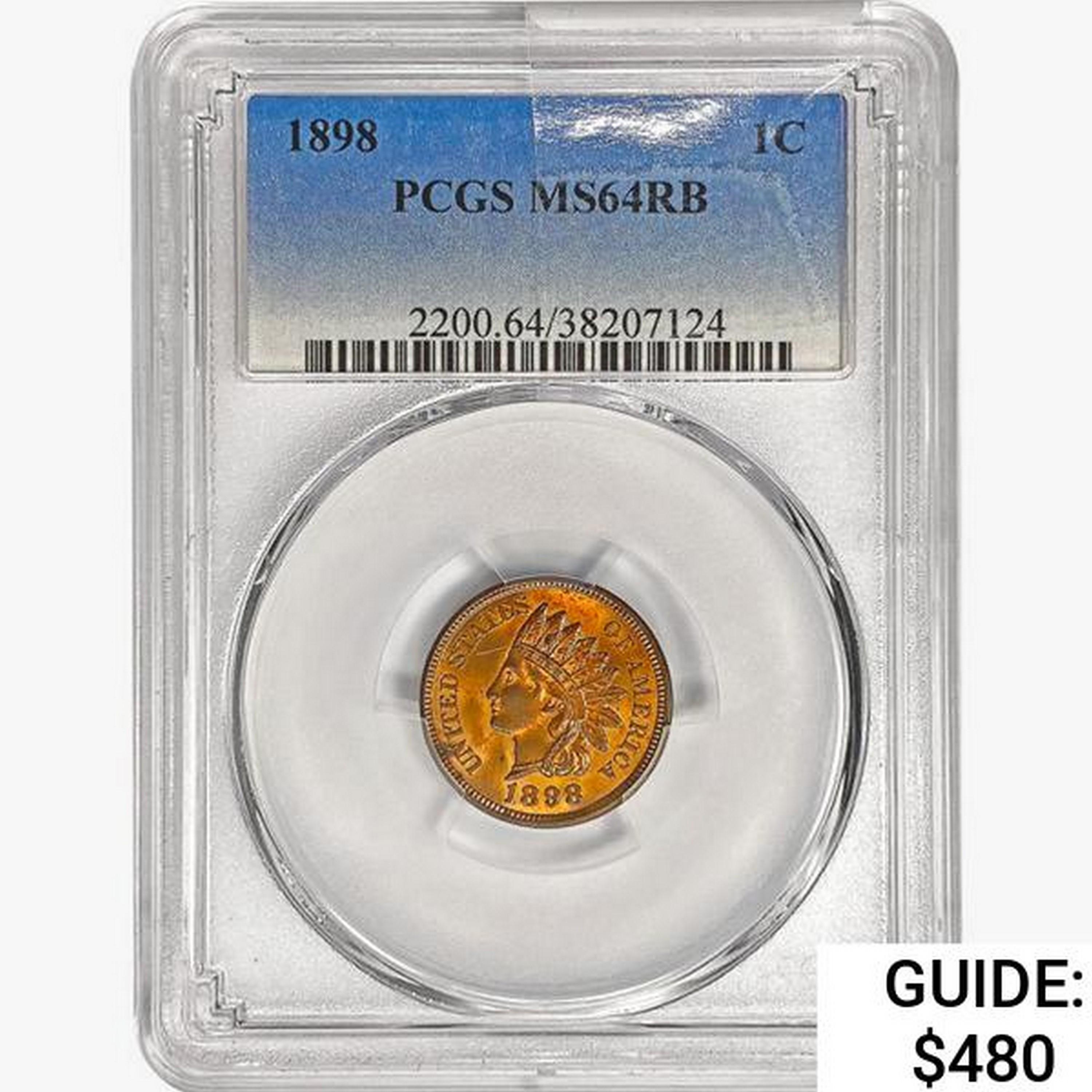 1898 Indian Head Cent PCGS MS64 RB