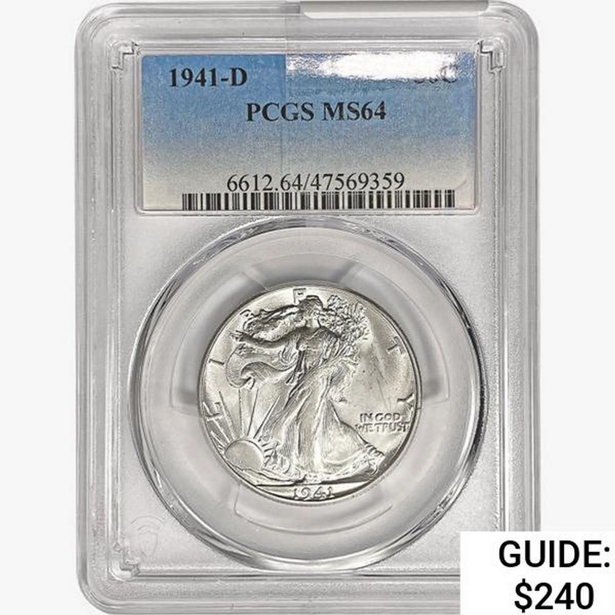 1941-D Walking Liberty Half Dollar PCGS MS64