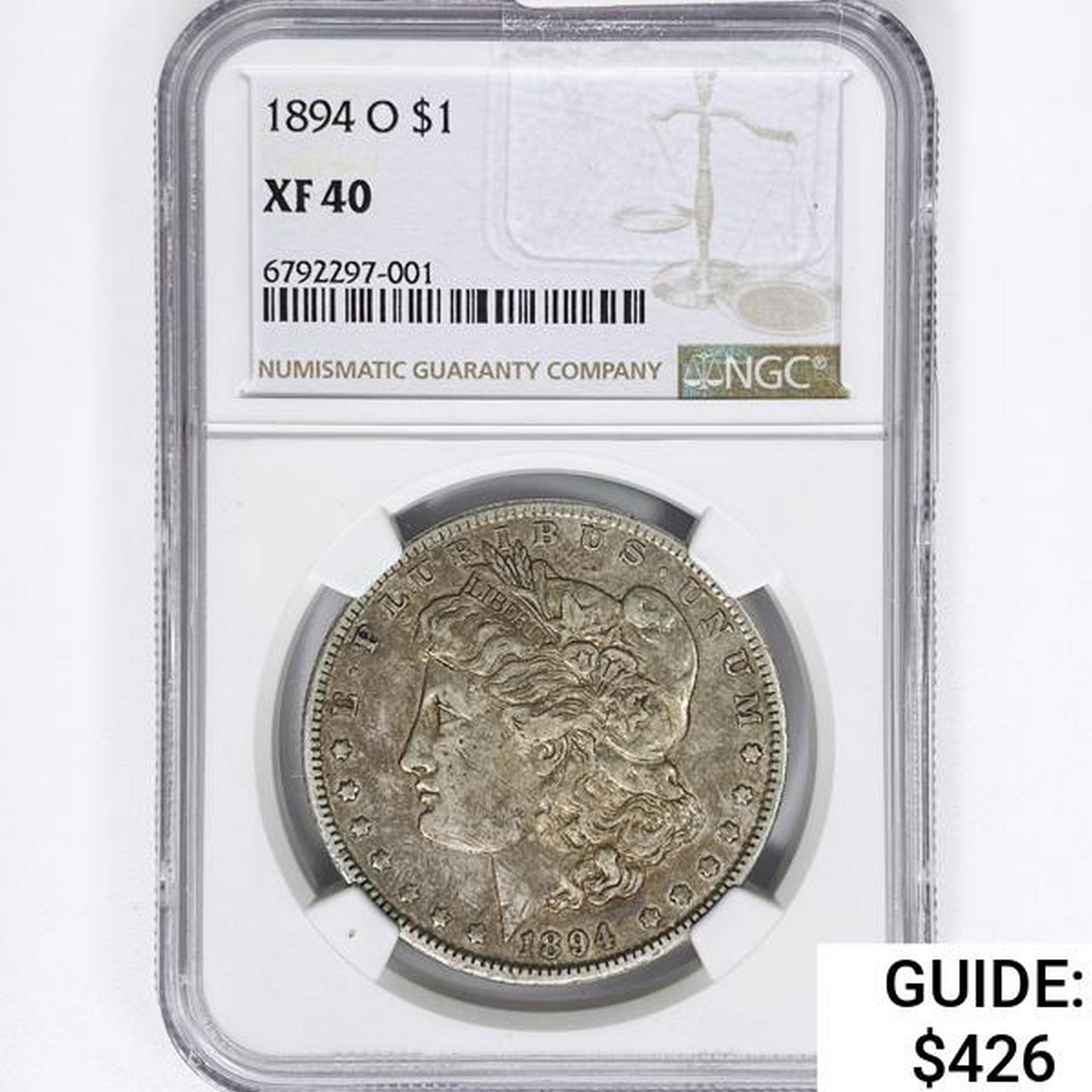 1894-O Morgan Silver Dollar NGC XF40