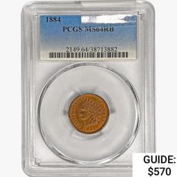 1884 Indian Head Cent PCGS MS64 RB