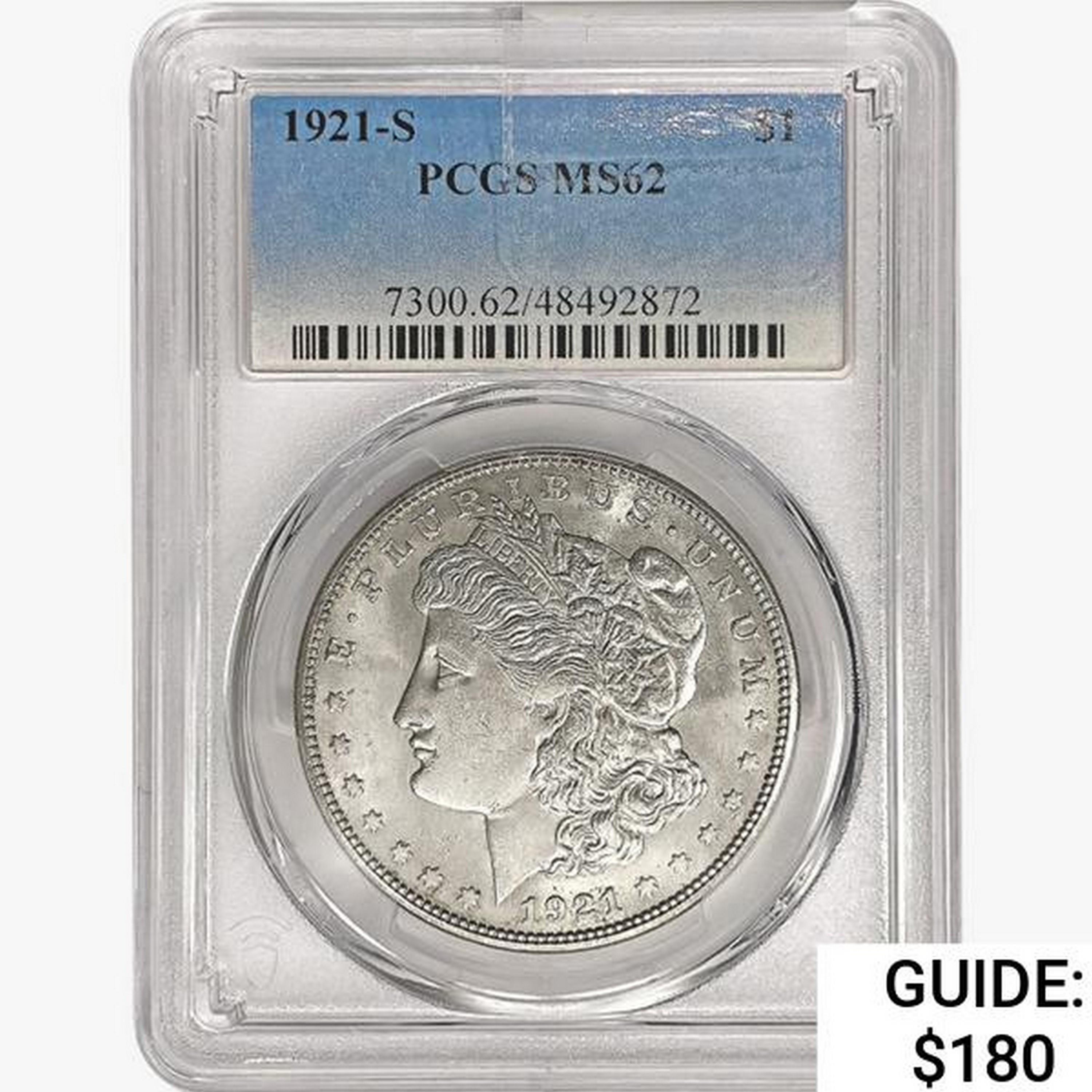 1921-S Morgan Silver Dollar PCGS MS62