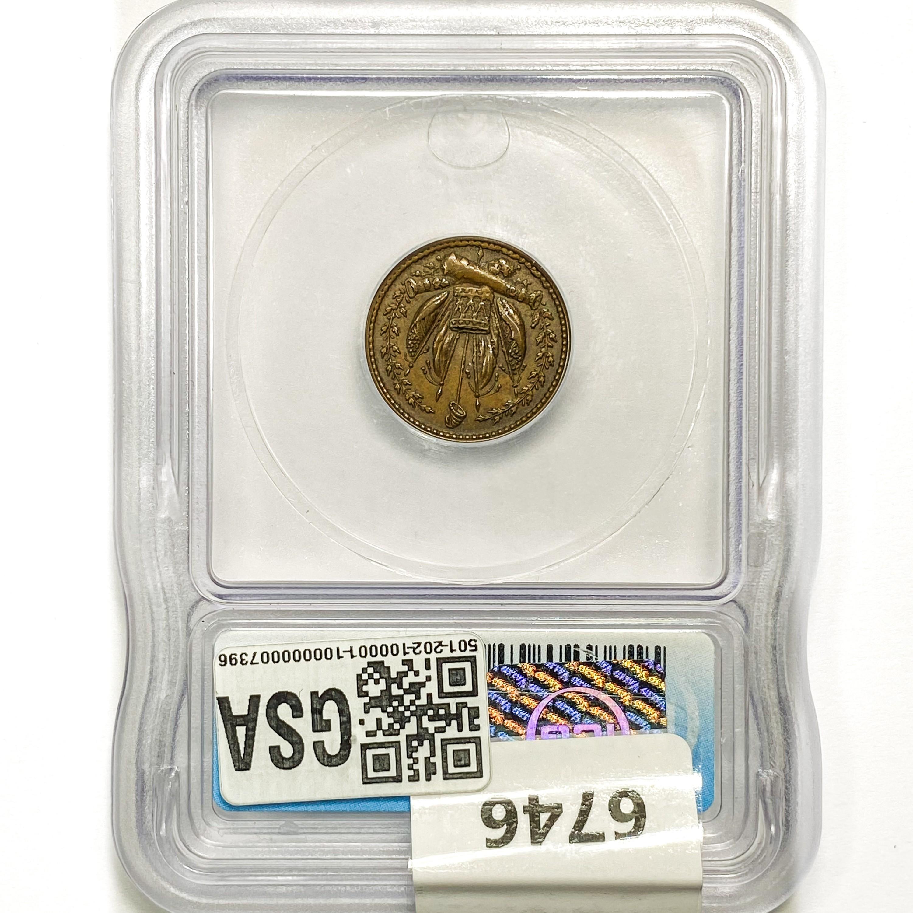 1863 CWT Cent Fuld#82/351 ICG MS63 BN