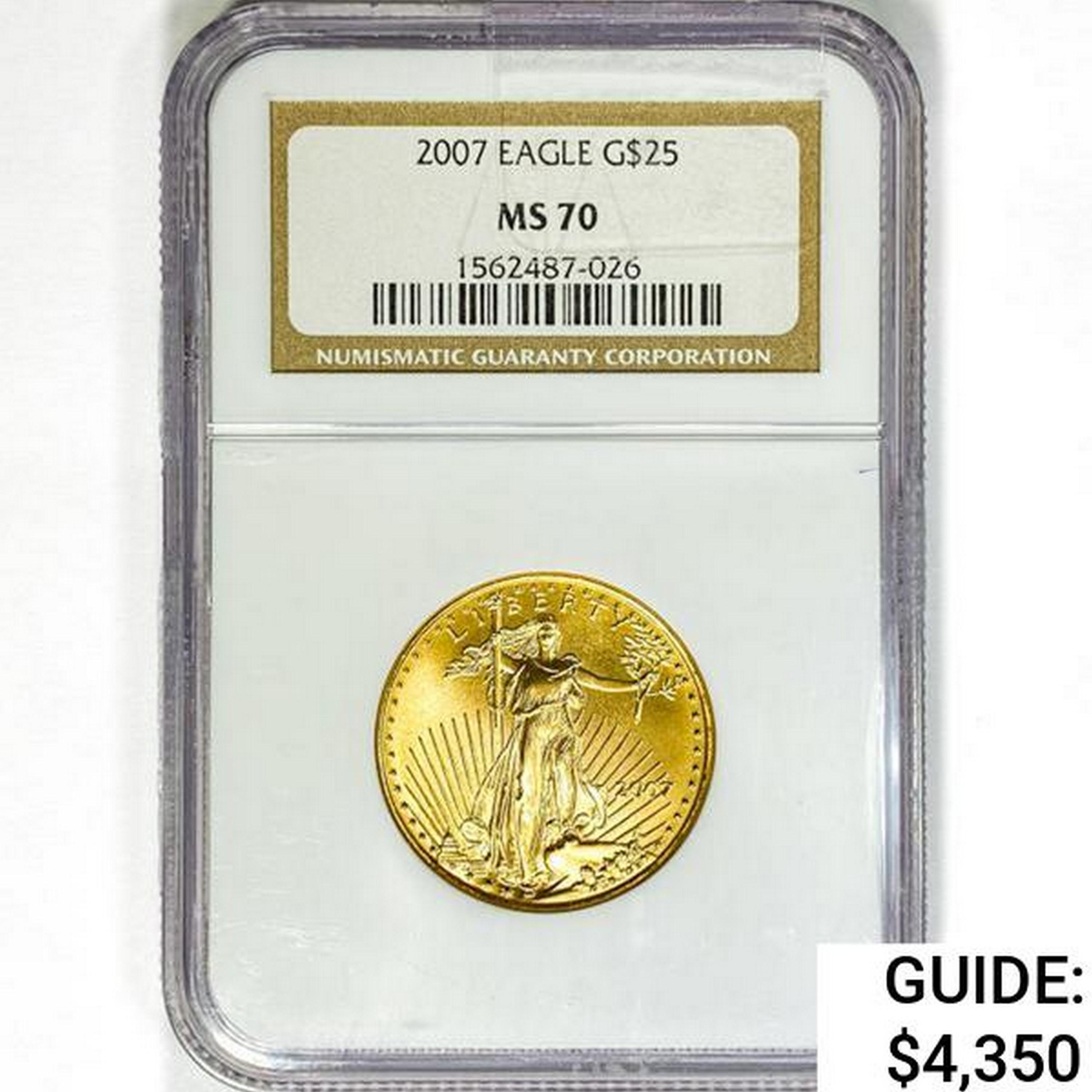 2007 $25 1/2oz. American Gold Eagle NGC MS70