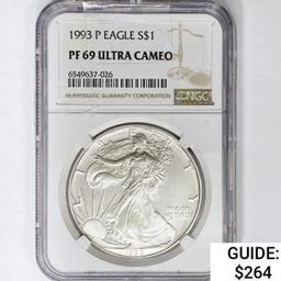 1993 American 1oz Silver Eagle NGC PF69 UC