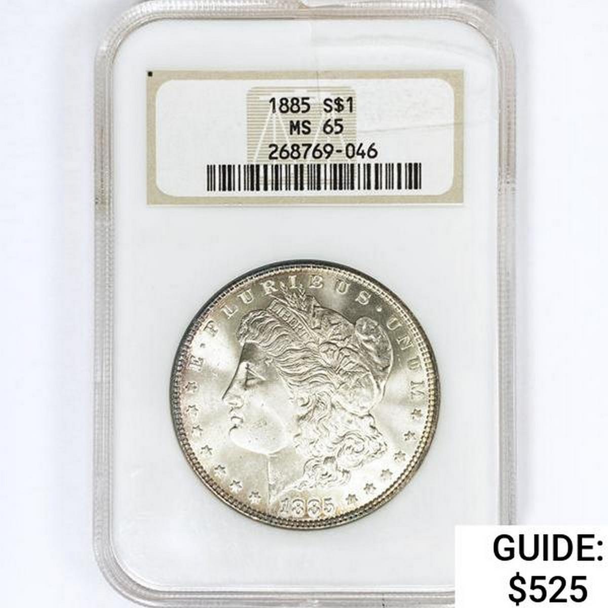 1885 Morgan Silver Dollar NGC MS65