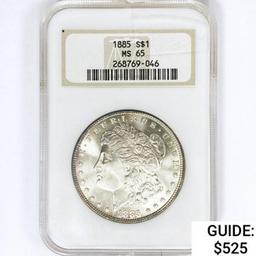 1885 Morgan Silver Dollar NGC MS65