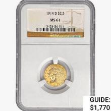 1914-D $2.50 Gold Quarter Eagle NGC MS61