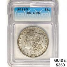 1878 8TF Morgan Silver Dollar ICG AU55