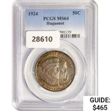 1924 Huguenot Half Dollar PCGS MS64