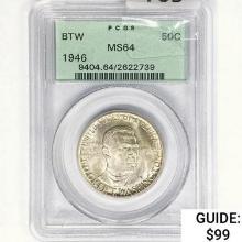 1946 Booker T Half Dollar PCGS MS64