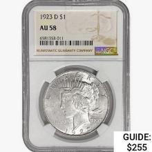 1923-D Silver Peace Dollar NGC AU58