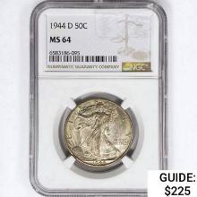 1944-D Walking Liberty Half Dollar NGC MS64