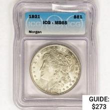 1921 Morgan Silver Dollar ICG MS65