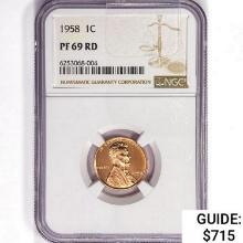 1958 Wheat Cent NGC PF69 RD