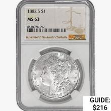 1882-S Morgan Silver Dollar NGC MS63