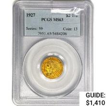 1927 $2.50 Gold Quarter Eagle PCGS MS63