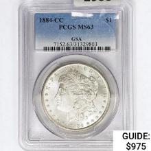 1884-CC Morgan Silver Dollar PCGS MS63