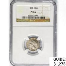 1883 Nickel Three Cent NGC PF65