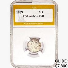 1939 Mercury Silver Dime PGA MS68+ FSB