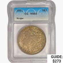 1921 Morgan Silver Dollar ICG MS65