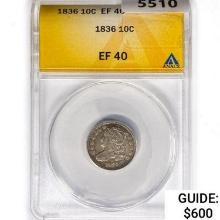 1836 Capped Bust Dime ANACS EF40