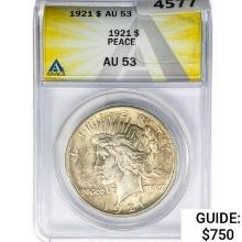 1921 Silver Peace Dollar ANACS AU53