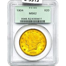 1904 $20 Gold Double Eagle PCGS MS62