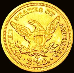 1843-C Lg Date $2.50 Gold Quarter Eagle CHOICE BU