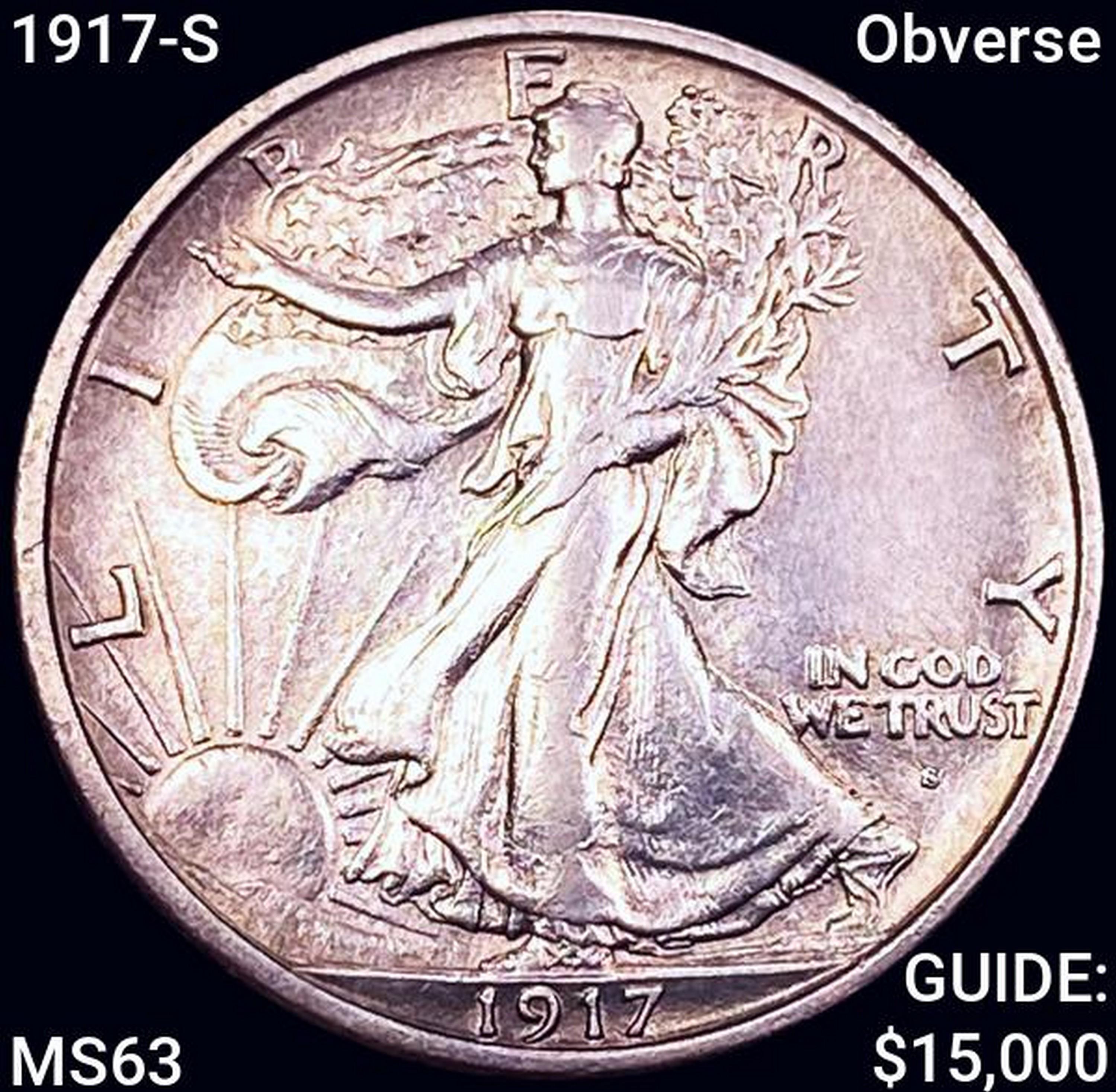 1917-S Obverse Walking Liberty Half Dollar CHOICE BU