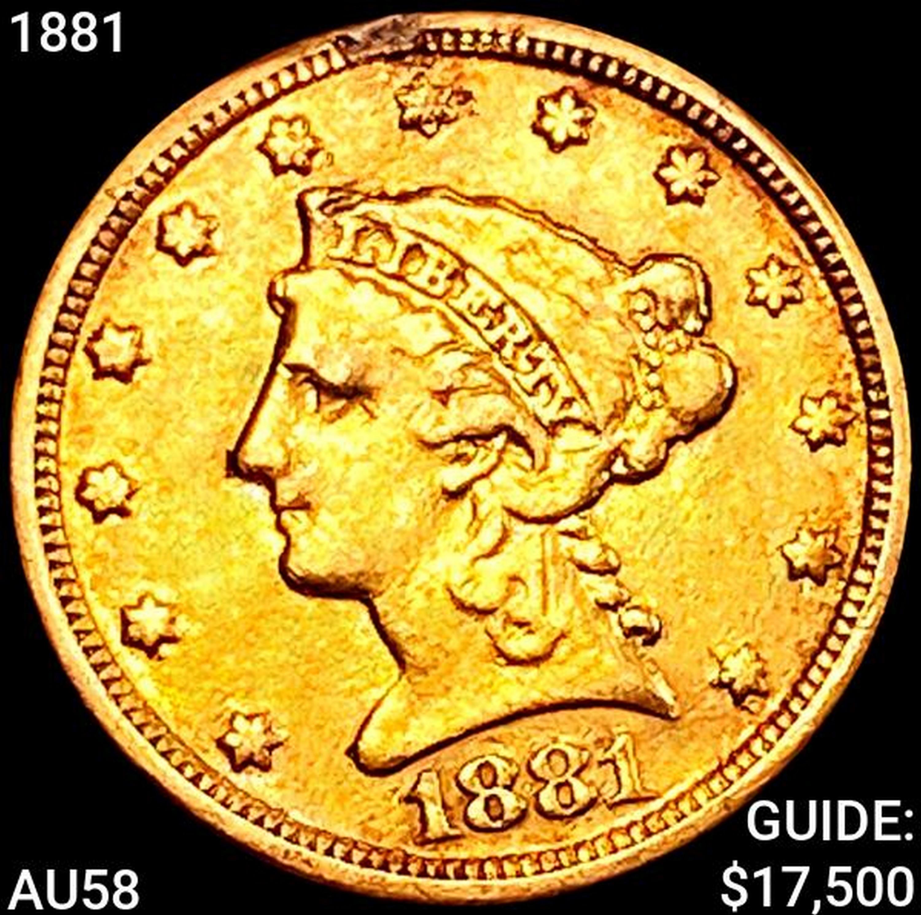 1881 $2.50 Gold Quarter Eagle CHOICE AU