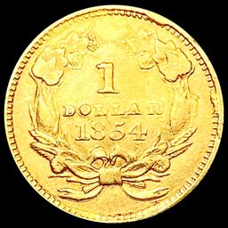 1854 Rare Gold Dollar CHOICE AU