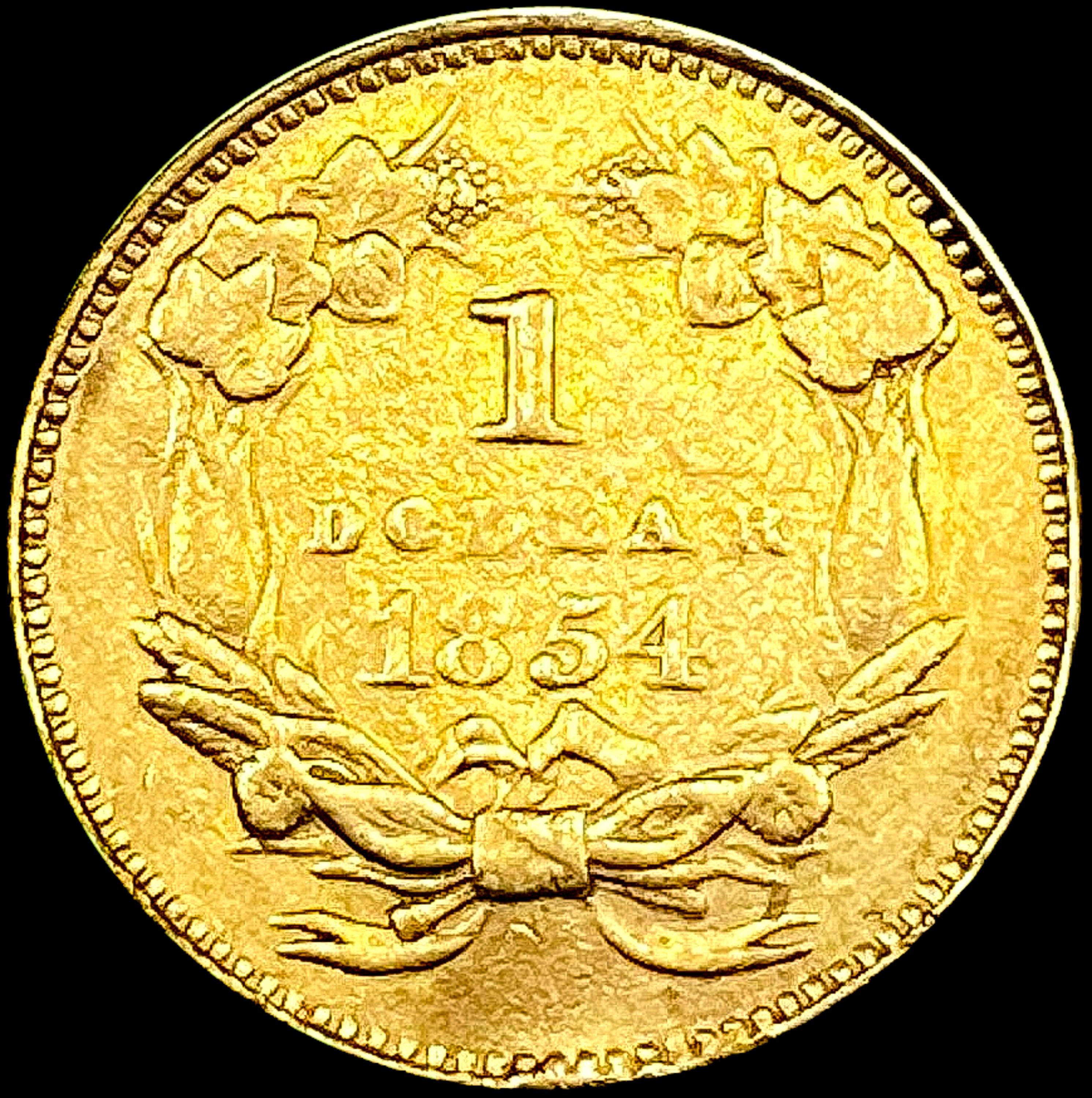 1854 Rare Gold Dollar LIGHTLY CIRCULATED