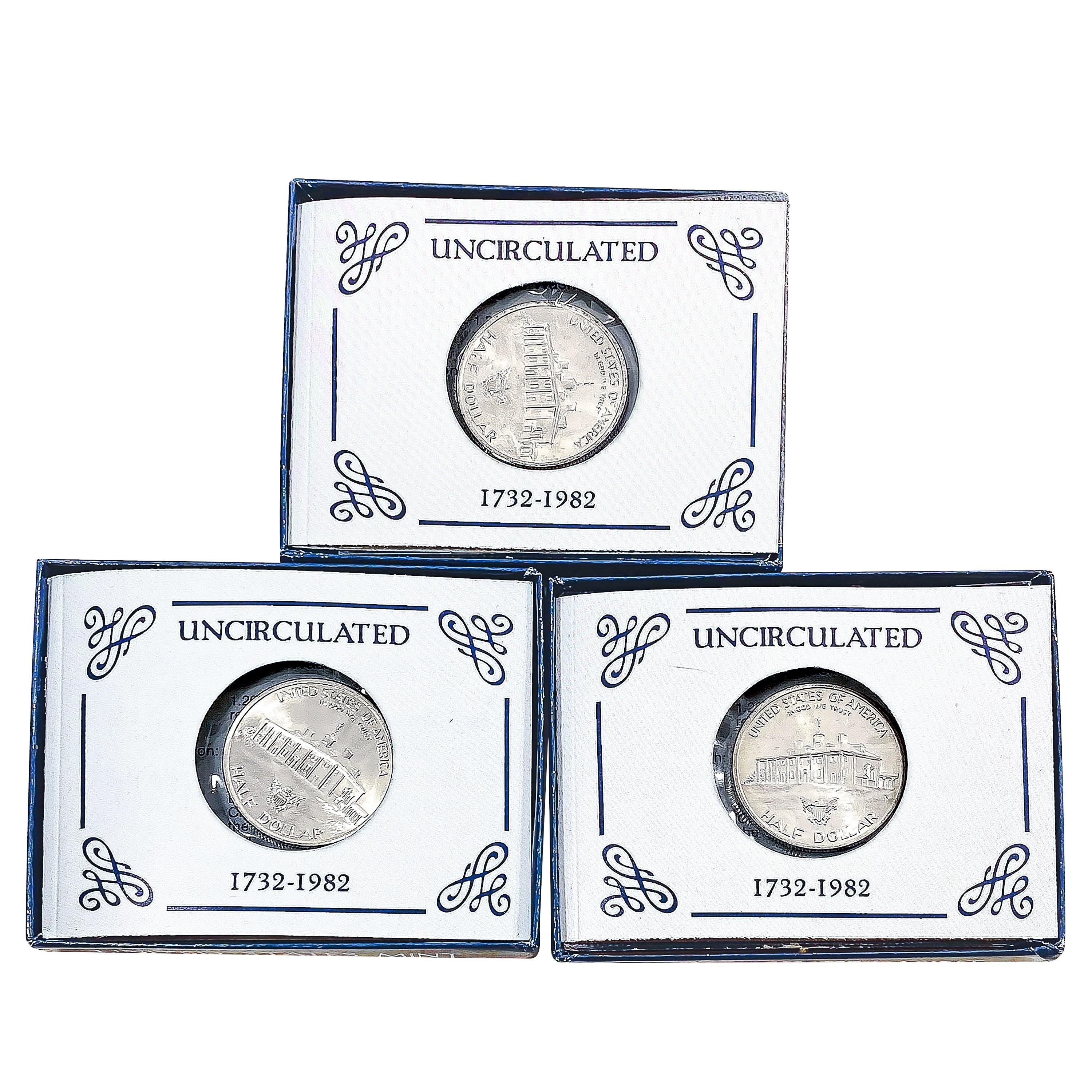 1982 Washington UNC Half Dollars [3 Coin]